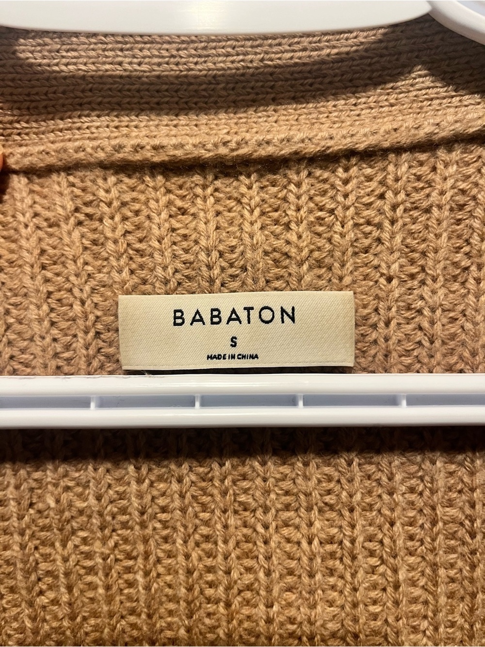 Babaton Merino Wool Cardigan Sweater Canberra Small Oversize / Medium Beige Crop - Picture 3 of 9
